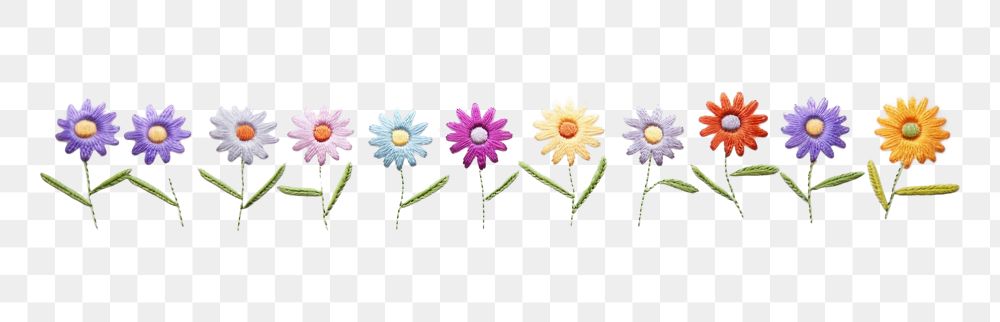 PNG Little colorful daisy embroidery pattern flower. AI generated Image by rawpixel.
