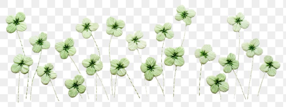 PNG Little Lucky clovers pattern backgrounds embroidery. AI generated Image by rawpixel.