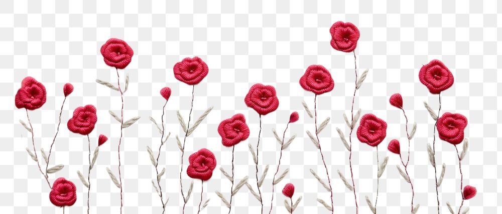 PNG Little red roses garden pattern backgrounds embroidery. AI generated Image by rawpixel.