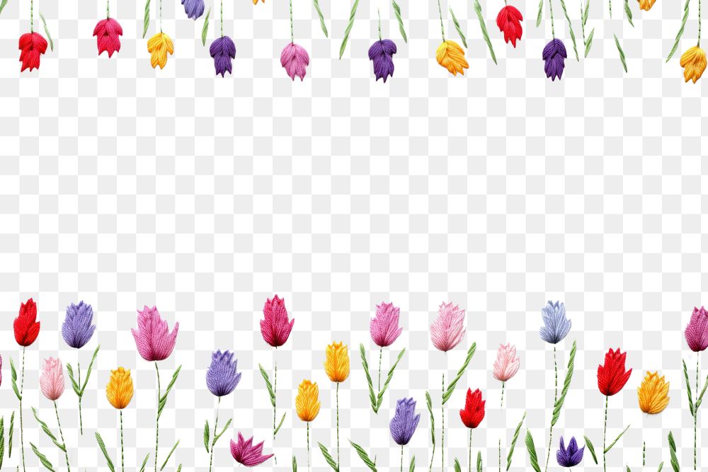 PNG Little Tulips pattern backgrounds embroidery. AI generated Image by rawpixel.