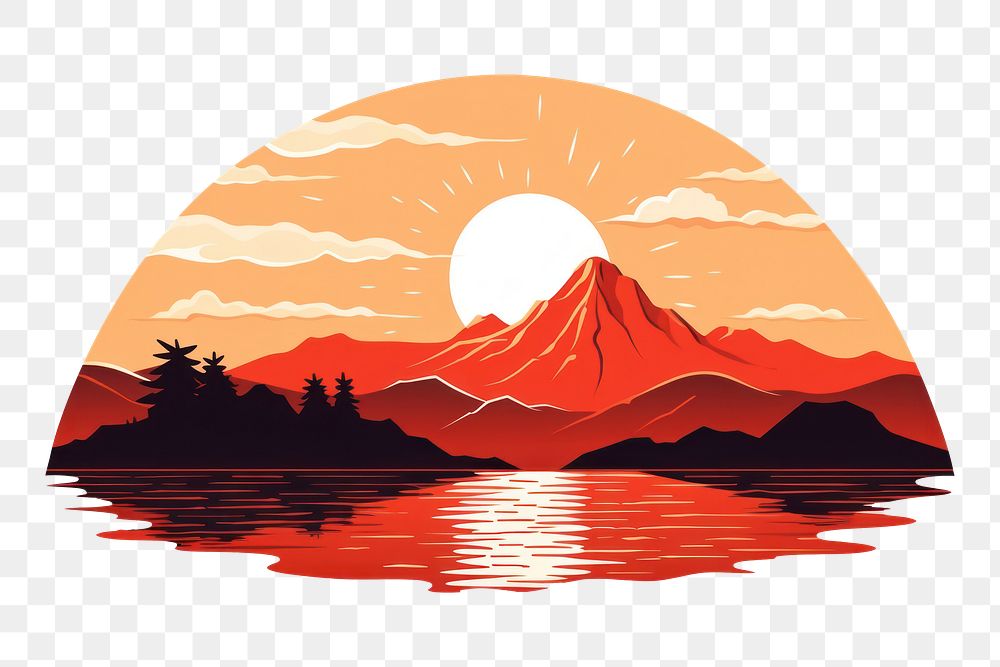 PNG Sunset mountain outdoors volcano. AI generated Image by rawpixel.