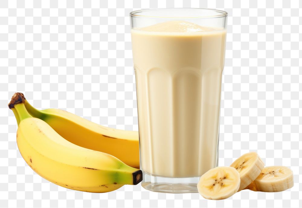 PNG Banana smoothie dairy drink glass. AI generated Image by rawpixel.