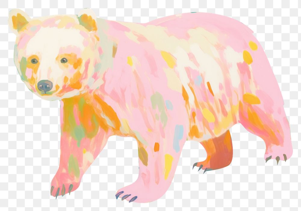 PNG Bear abstract painting cartoon. AI generated Image by rawpixel.