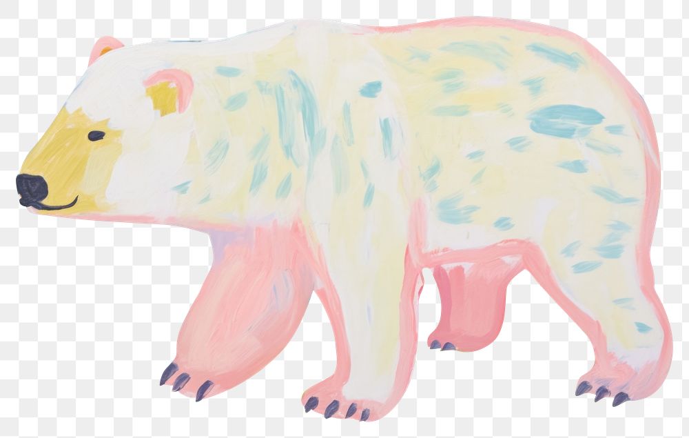 PNG Bear painting art cartoon. AI generated Image by rawpixel.