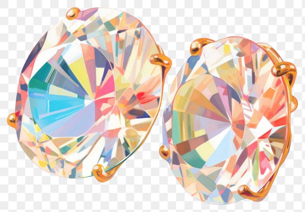 PNG Daimond Earrings gemstone jewelry diamond. AI generated Image by rawpixel.