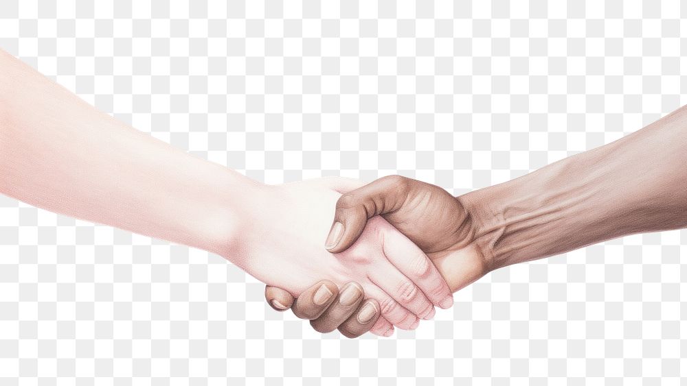 PNG Togetherness agreement handshake finger. AI generated Image by rawpixel.