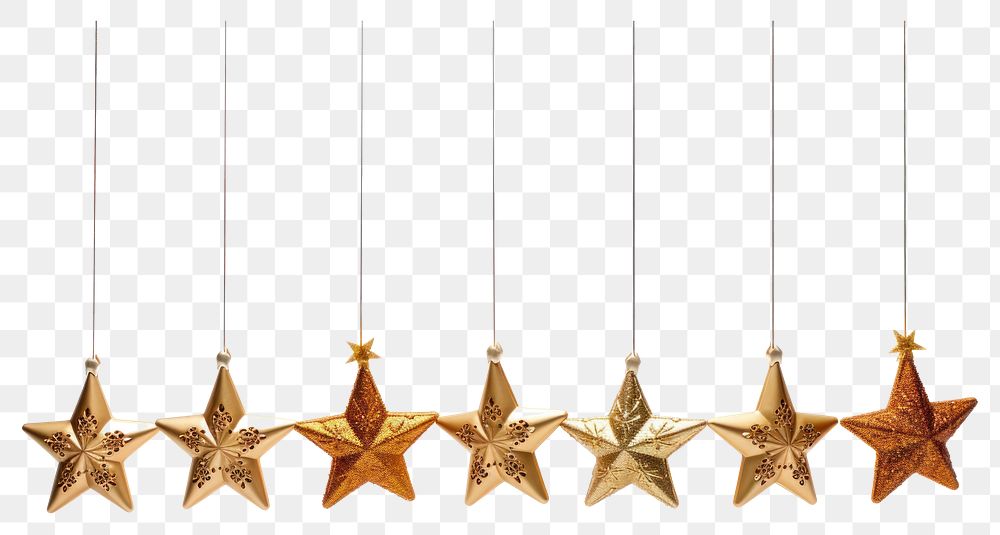 PNG Golden Christmas decoration stars hanging christmas christmas decoration illuminated. AI generated Image by rawpixel.