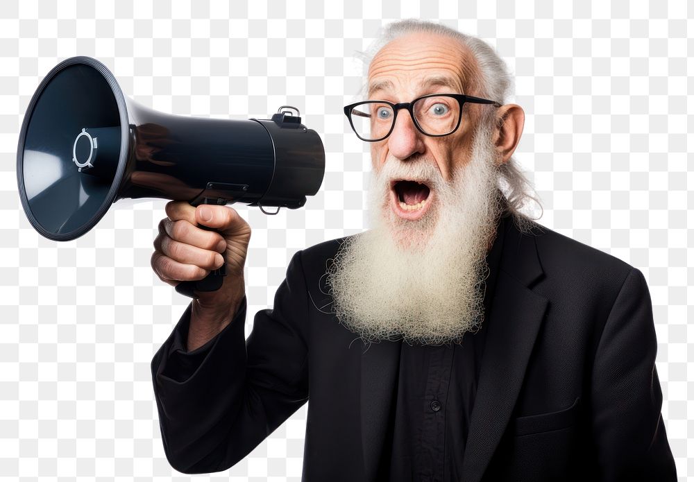 PNG Megaphone shouting holding adult. AI generated Image by rawpixel.