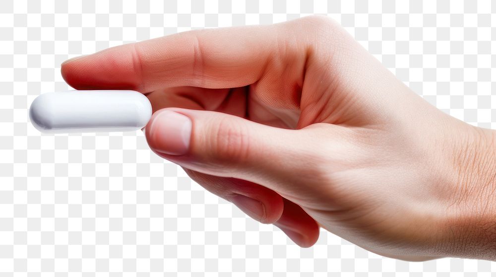 PNG A capsule medicine holding white hand. AI generated Image by rawpixel.
