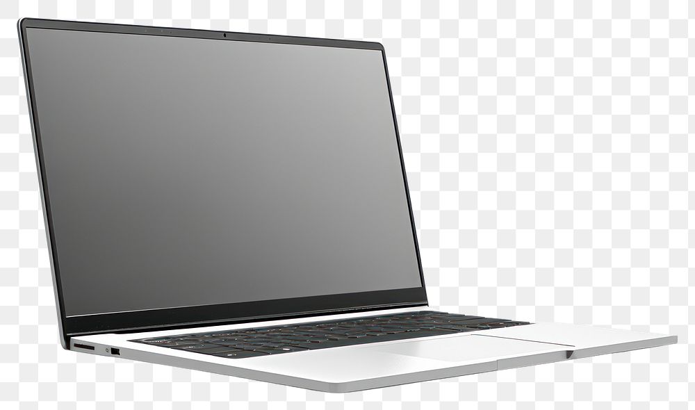 PNG  Laptop mockup computer screen white background. AI generated Image by rawpixel.