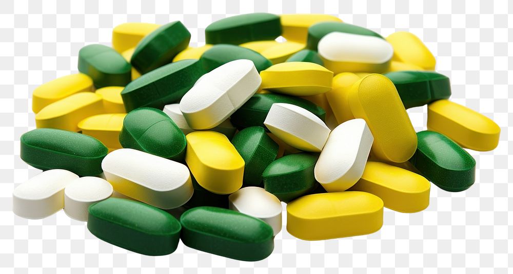 PNG Tablet medicine capsule yellow green. AI generated Image by rawpixel.