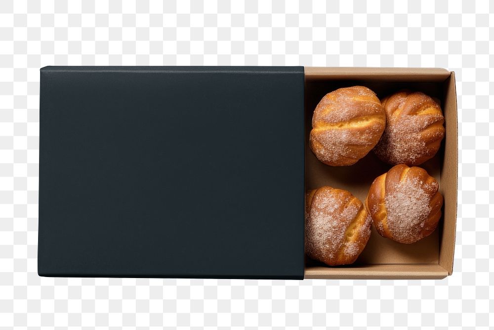 Pastry snack box png, transparent background