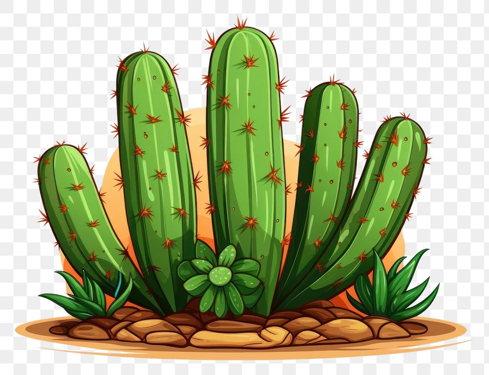 PNG 1 cactus illustration vector plant white background semi-arid. AI generated Image by rawpixel.