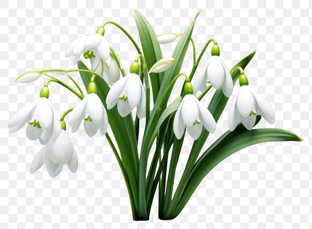 PNG Snowdrop flower plant amaryllidaceae inflorescence. AI generated Image by rawpixel.
