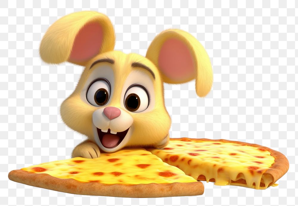 PNG  Bunny cartoon pizza food. AI generated Image by rawpixel.