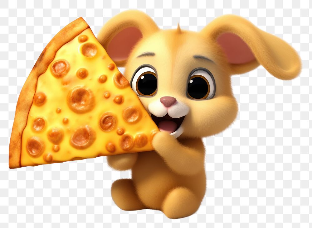 PNG  Bunny mammal pizza snack. AI generated Image by rawpixel.