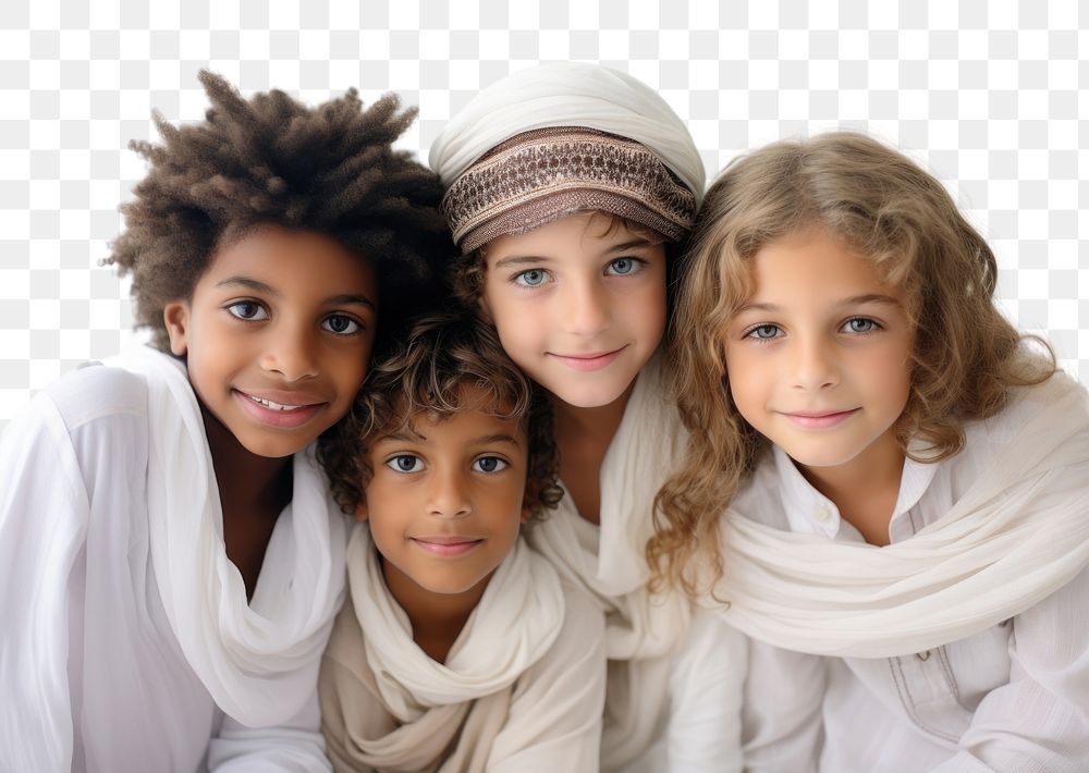 PNG Arabian children portrait family white. AI generated Image by rawpixel.