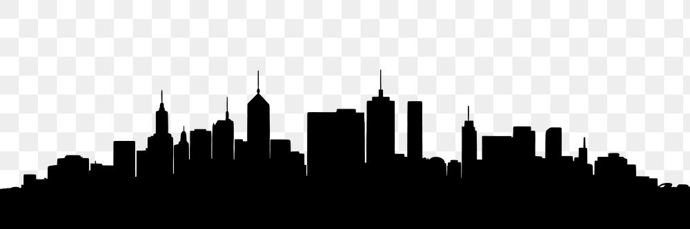 PNG  Cityscape architecture silhouette waterfront. AI generated Image by rawpixel.