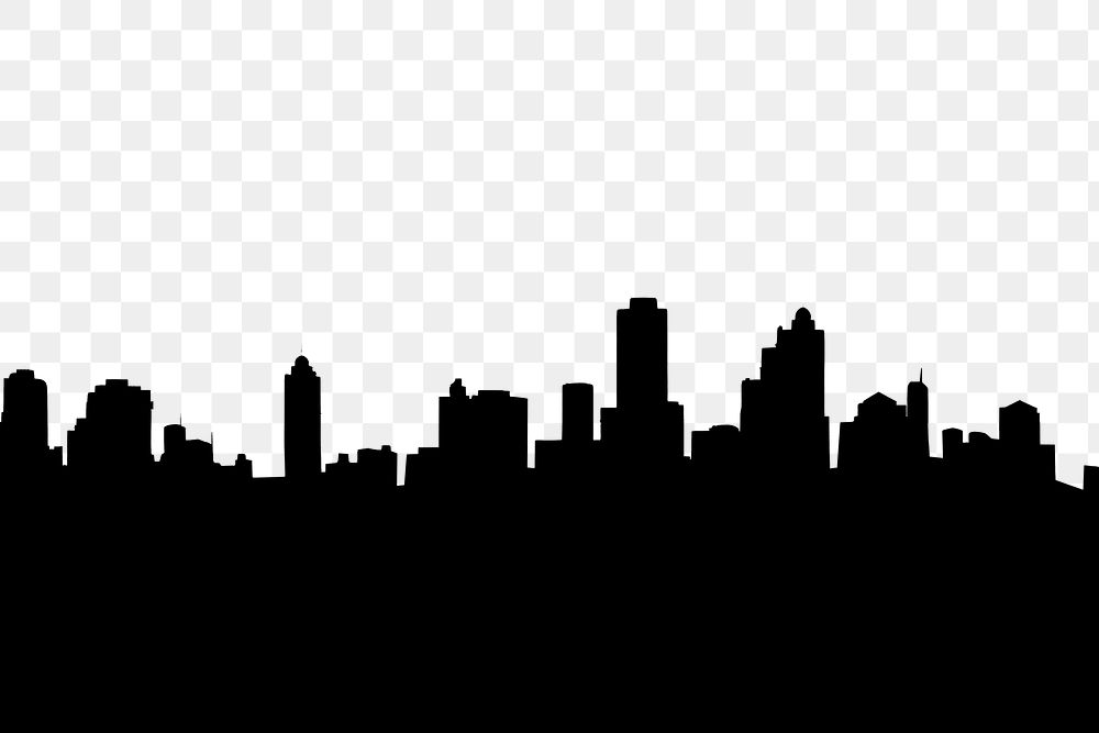 PNG  Cityscape architecture silhouette metropolis. AI generated Image by rawpixel.