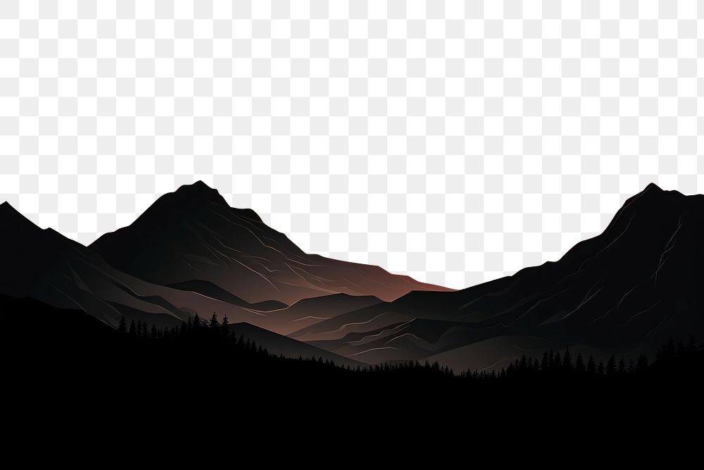 PNG  Mountain landscaps silhouette landscape outdoors. AI generated Image by rawpixel.