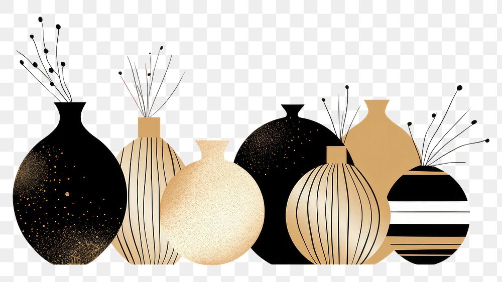 PNG Vase pattern art arrangement. AI generated Image by rawpixel.