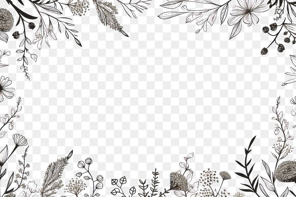 PNG Botanical backgrounds pattern drawing. AI generated Image by rawpixel.