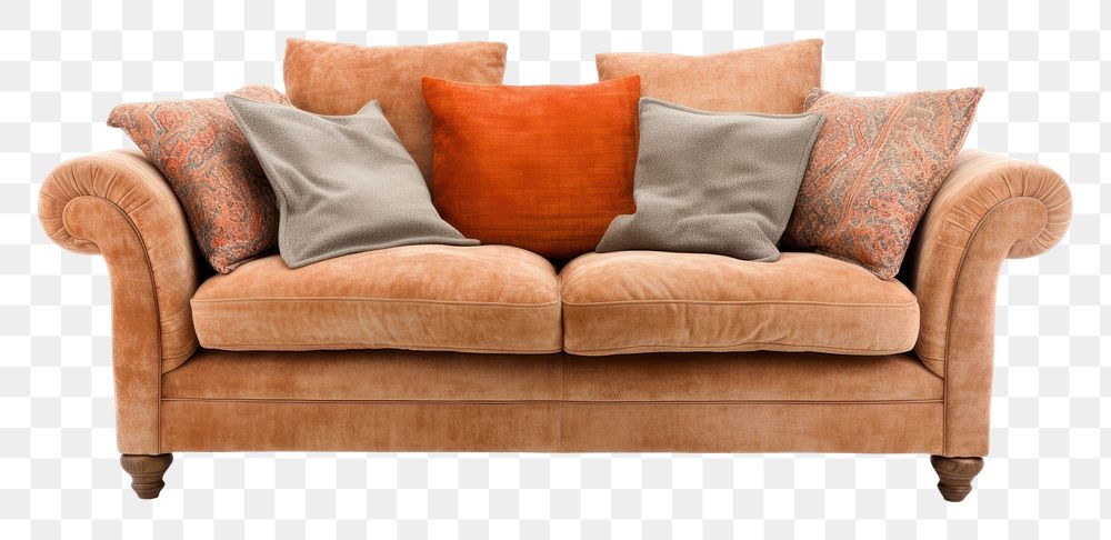 PNG Comfy homey sofa furniture cushion pillow. AI generated Image by rawpixel.