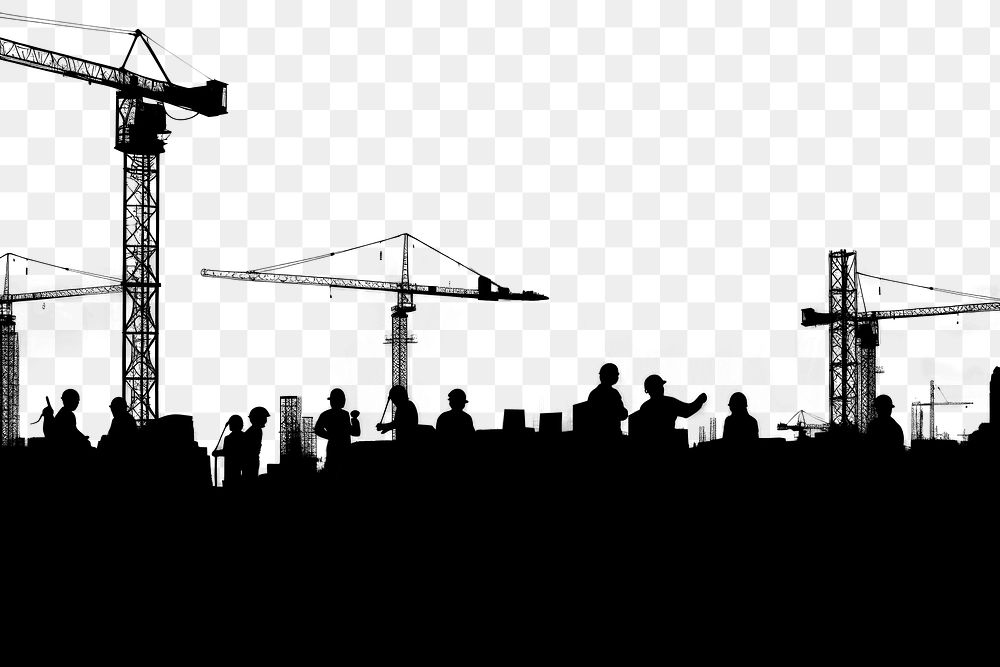 PNG  Construction site silhouette architecture development. AI generated Image by rawpixel.