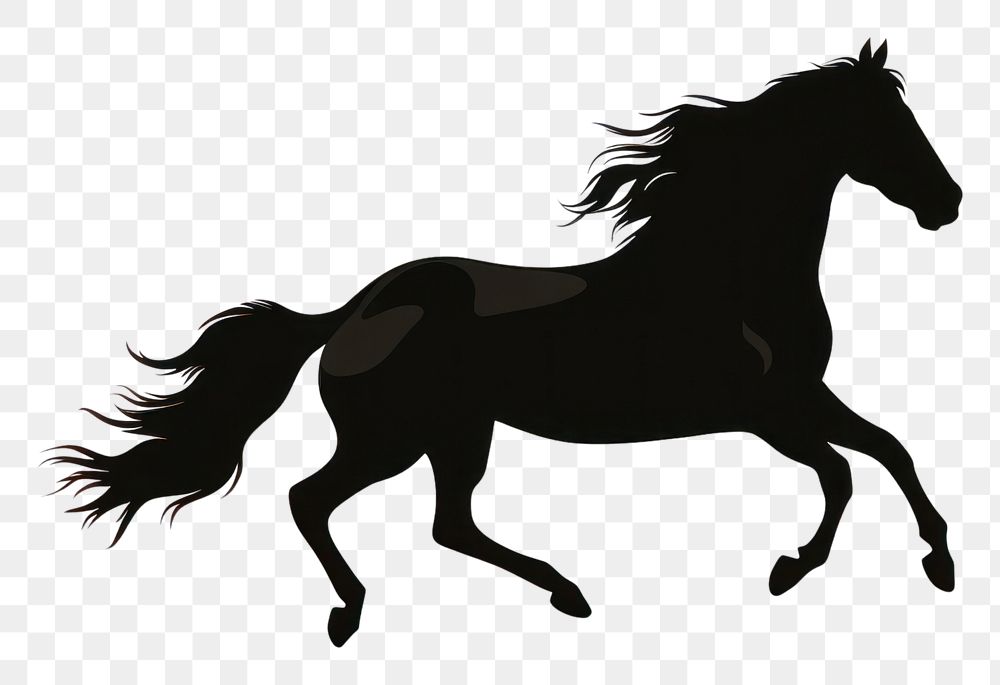 PNG  Horse running silhouette stallion animal. AI generated Image by rawpixel.