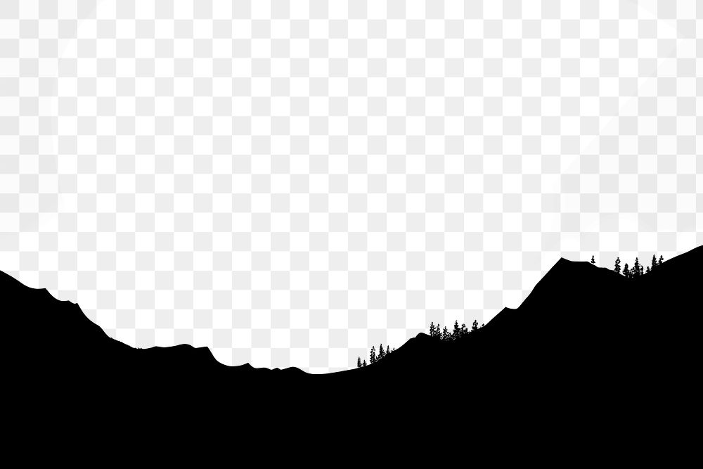 PNG  Moon and mountain silhouette landscape outdoors. AI generated Image by rawpixel.