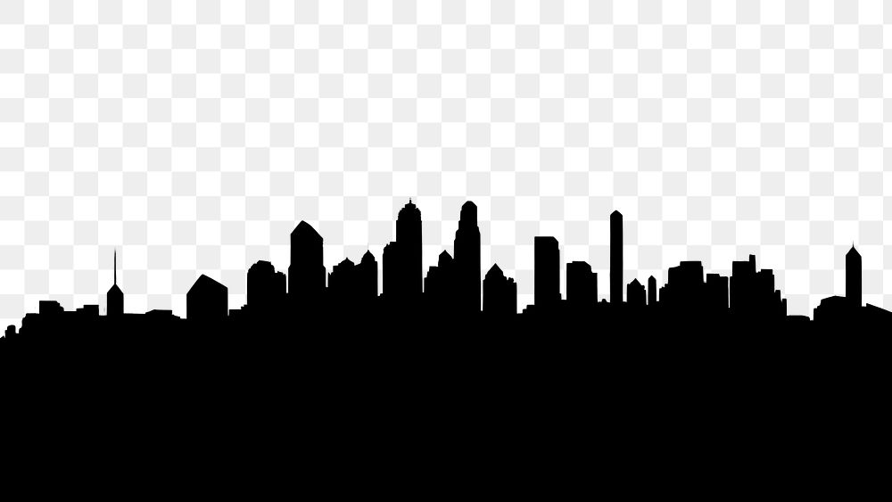 PNG  Cityscape architecture silhouette landscape. AI generated Image by rawpixel.