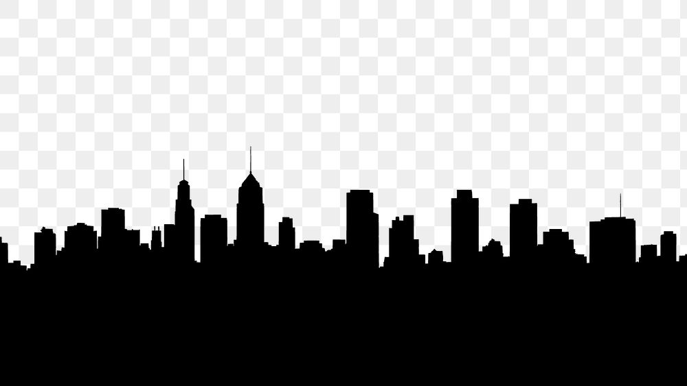 PNG  Cityscape silhouette architecture landscape. AI generated Image by rawpixel.