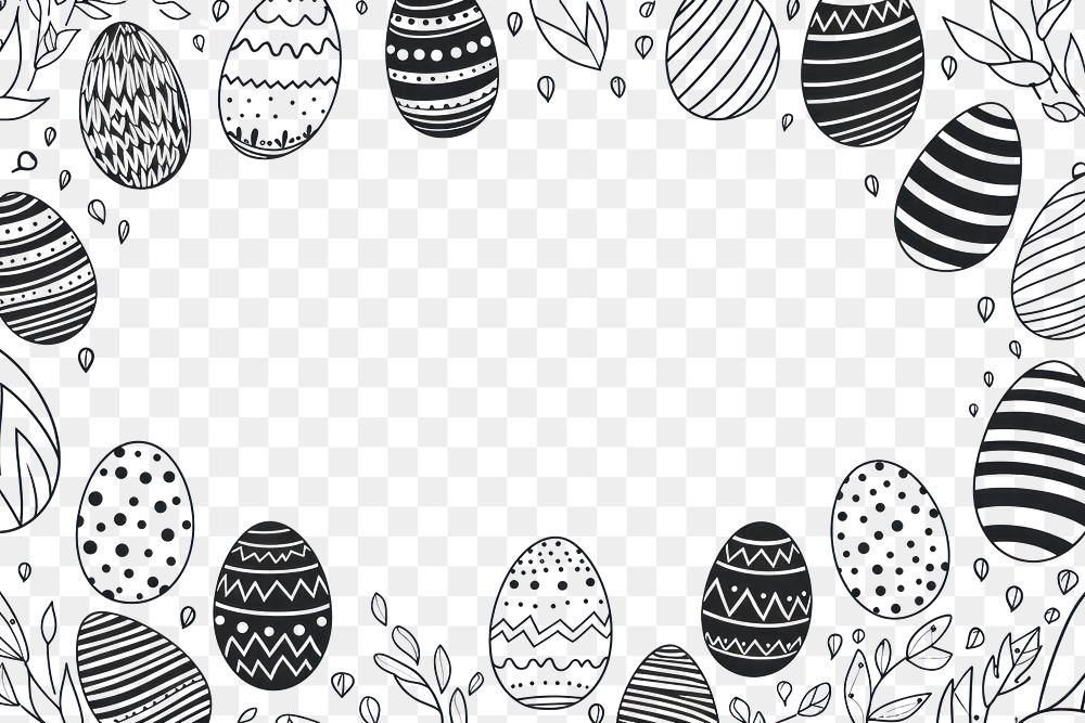 PNG  Easter eggs backgrounds drawing sketch. AI generated Image by rawpixel.