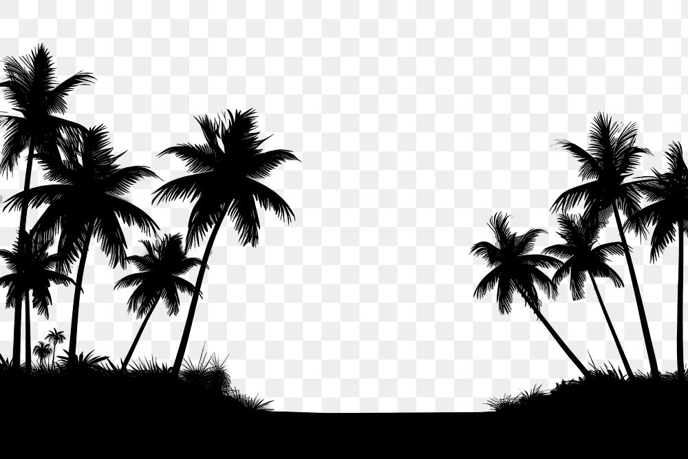 PNG  Palm trees landscape silhouette outdoors. AI generated Image by rawpixel.