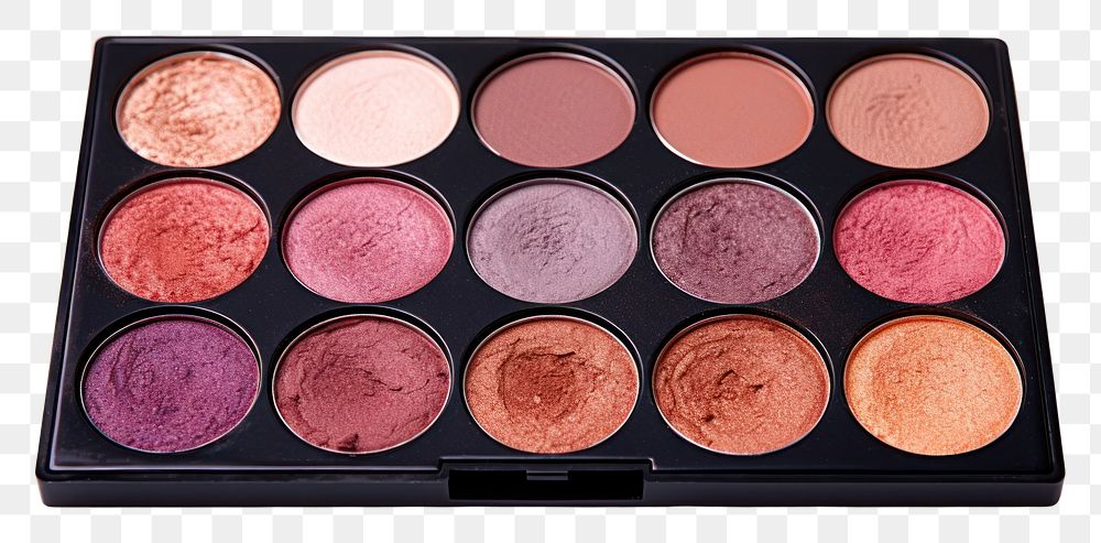 PNG Eye shadow palette white background arrangement cosmetics. AI generated Image by rawpixel.