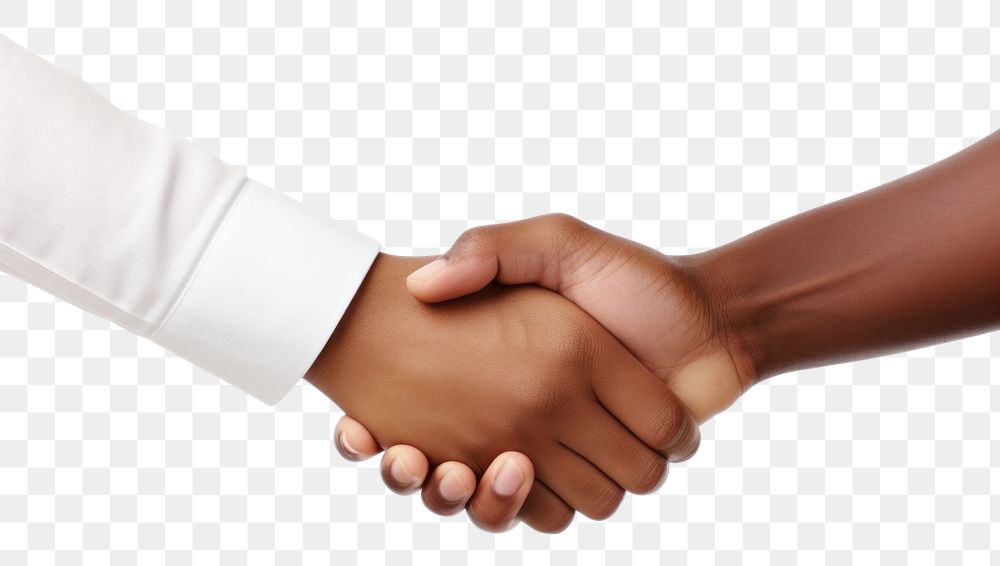 PNG Focus hand shake diversity handshake white background agreement. AI generated Image by rawpixel.