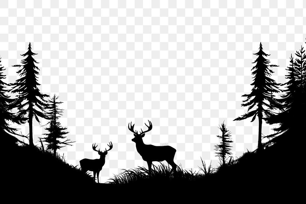 PNG Forest scene silhouette wildlife | Premium PNG - rawpixel