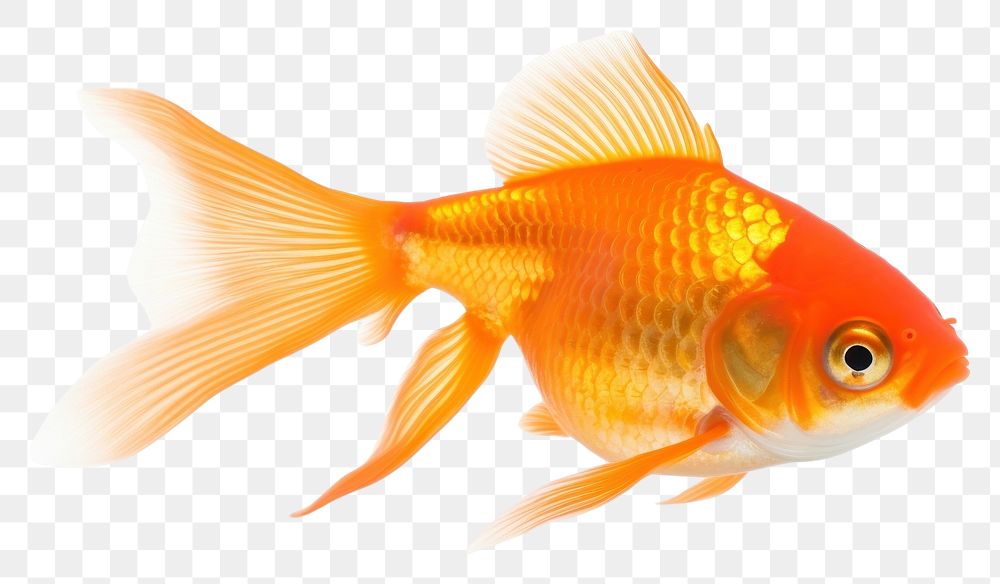PNG Goldfish animal white background pomacentridae. AI generated Image by rawpixel.