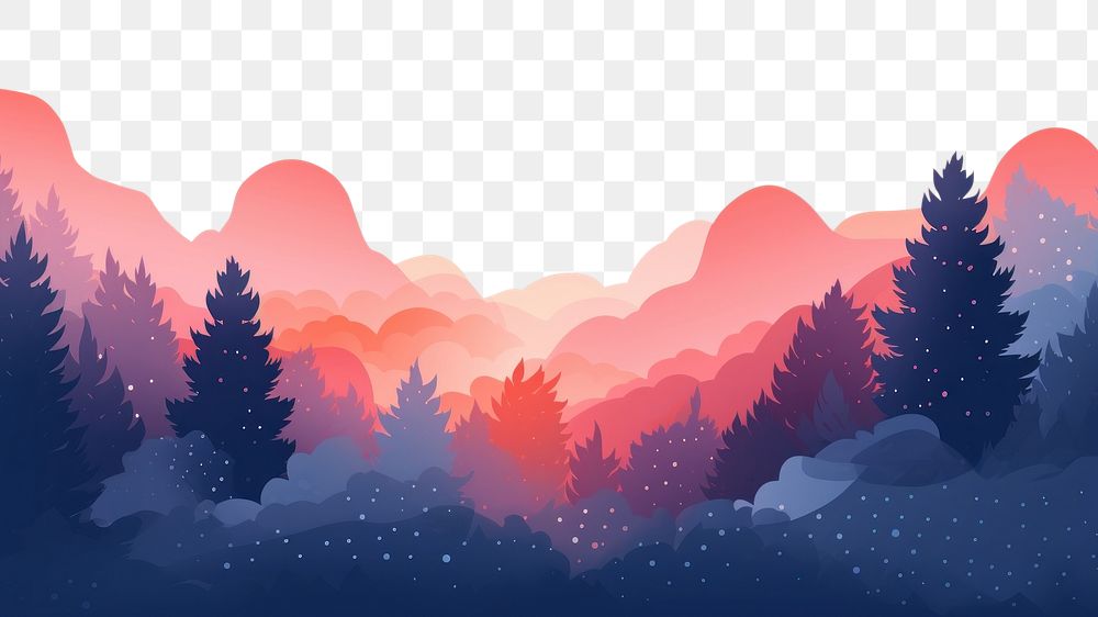 PNG Abstract memphis forest illustration backgrounds landscape outdoors. AI generated Image by rawpixel.