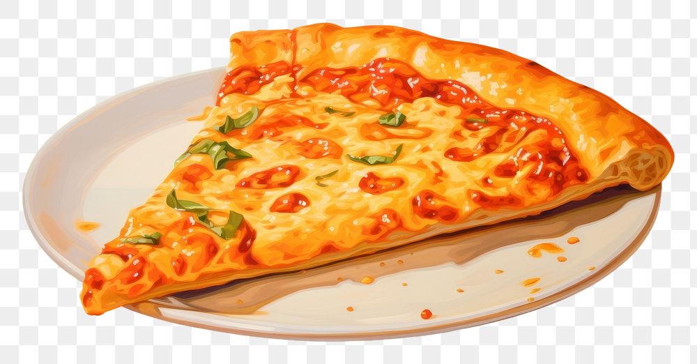 PNG A slice of pizza on a dish food zwiebelkuchen vegetable. AI generated Image by rawpixel.