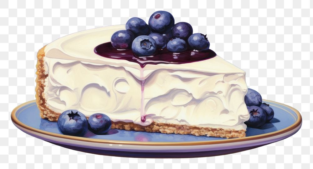PNG Blueberry cheesecake dessert fruit cream. AI generated Image by rawpixel.