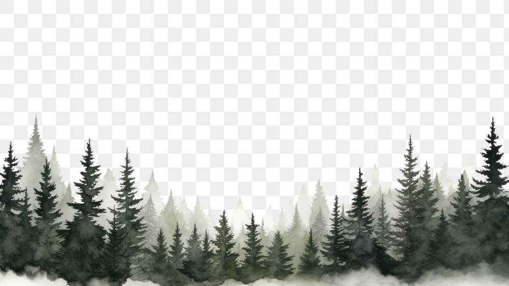 PNG  Landscape with fir trees backgrounds outdoors nature. AI generated Image by rawpixel.