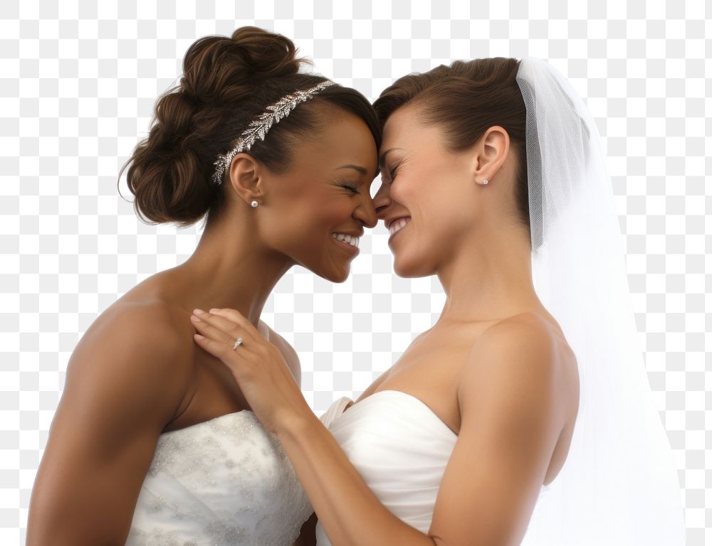 PNG Lesbian diversity wedding photo portrait jewelry fashion. AI generated Image by rawpixel.