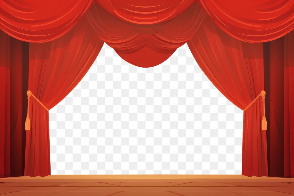 PNG Red Curtain curtain backgrounds stage. AI generated Image by rawpixel.