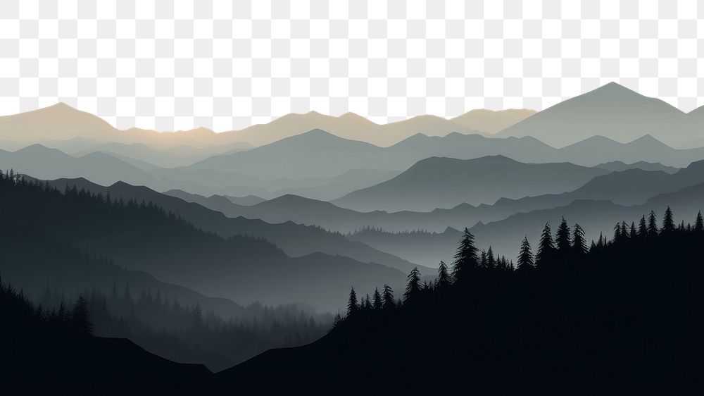PNG Mountain landscaps silhouette landscape outdoors. AI generated Image by rawpixel.