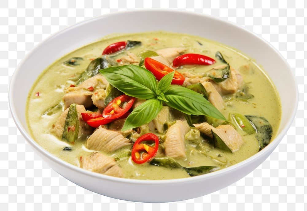 PNG Thai green curry plate food soup. AI generated Image by rawpixel.