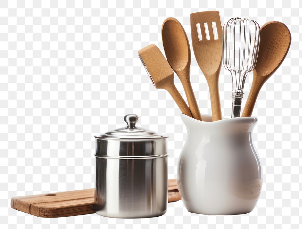PNG Cooking utensils spoon white background arrangement
