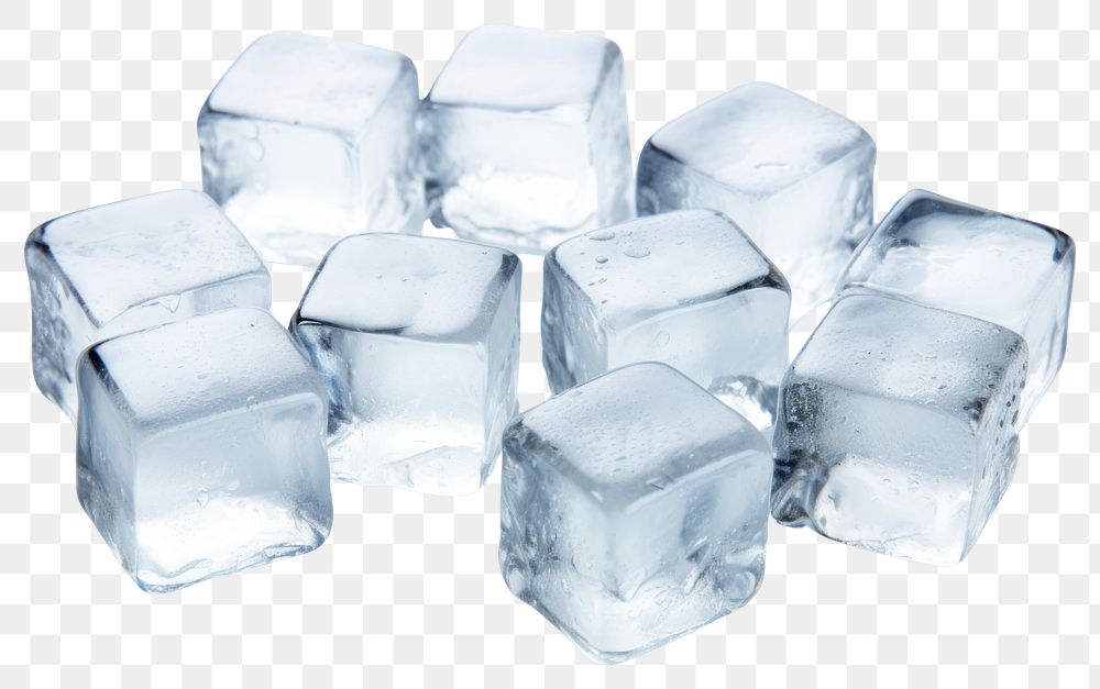 PNG  Ice cubes crystal white freezing. AI generated Image by rawpixel.
