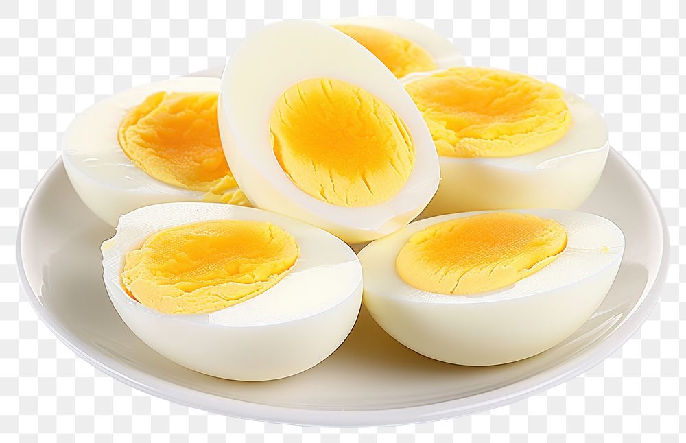 PNG Boiled eggs food white background freshness. AI generated Image by rawpixel.