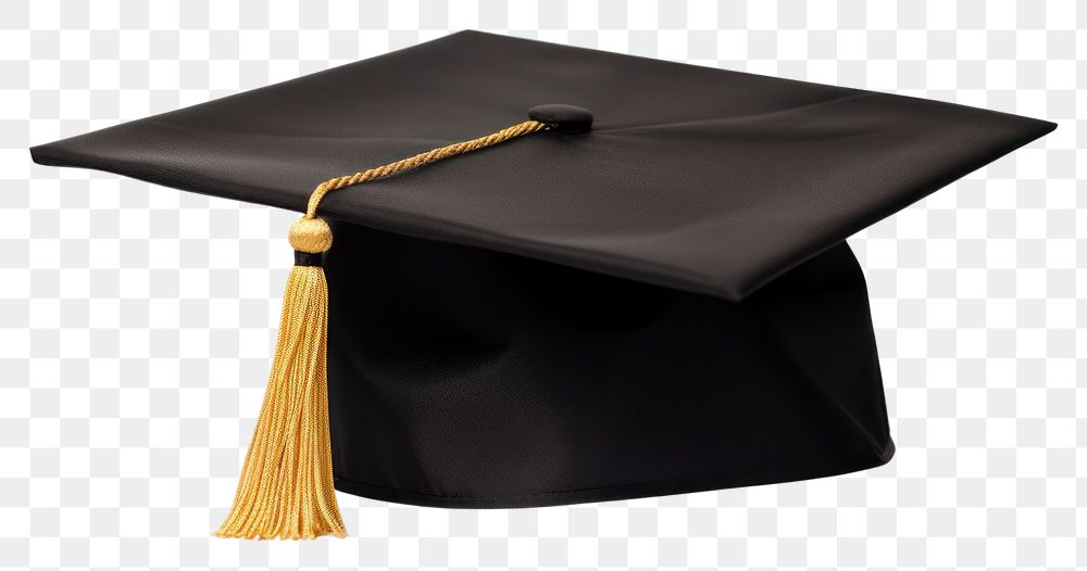 PNG  Graduation cap white background intelligence achievement. AI generated Image by rawpixel.
